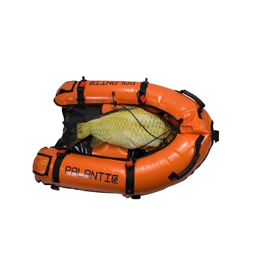 Palantic Scuba Diving Inflatable Gangway Float Boat with Dive Flag & Air Pump, Orange - Image 4