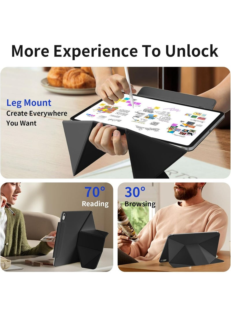 Rock Pow Magnetic Case for iPad Pro 13 Inch M5 2025/iPad Pro 13 inch M4 2024,Slim Strong Magnetic Attachment Ergonomic Leg Rest Design,Versatile Multi-Angle Viewing,Hidden Pencil Holder Cover for Pro 13 inch M4/M5 2025/2024 Auto Wake/Sleep,(Black) - Image 5