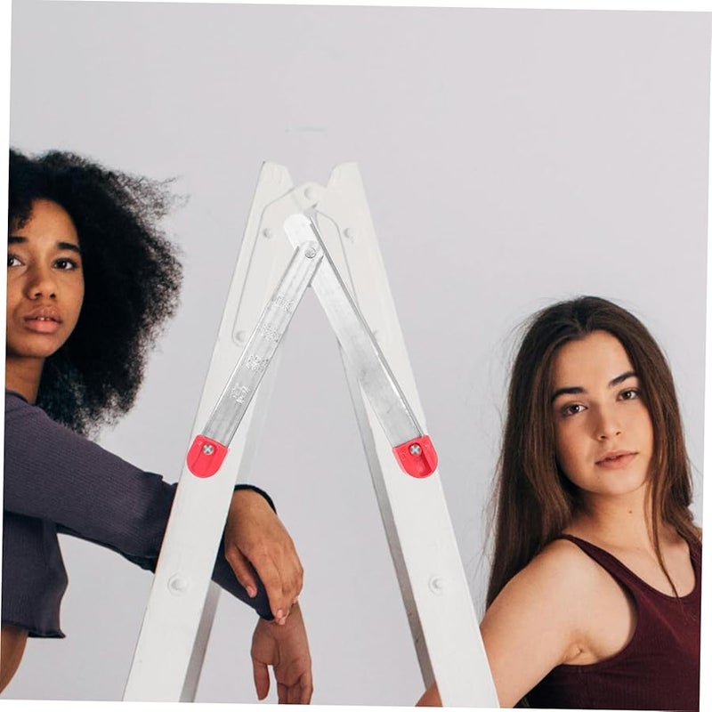 2Pcs Metal Folding Ladder Hinge Replacement Parts with Screws and Caps - Image 3