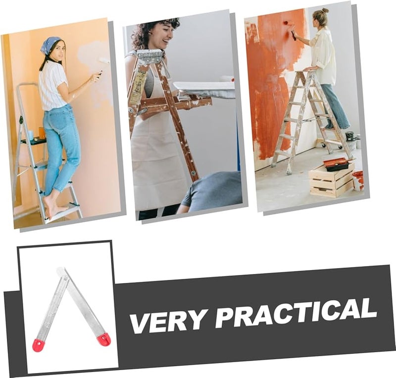 2Pcs Metal Folding Ladder Hinge Replacement Parts with Screws and Caps - Image 5