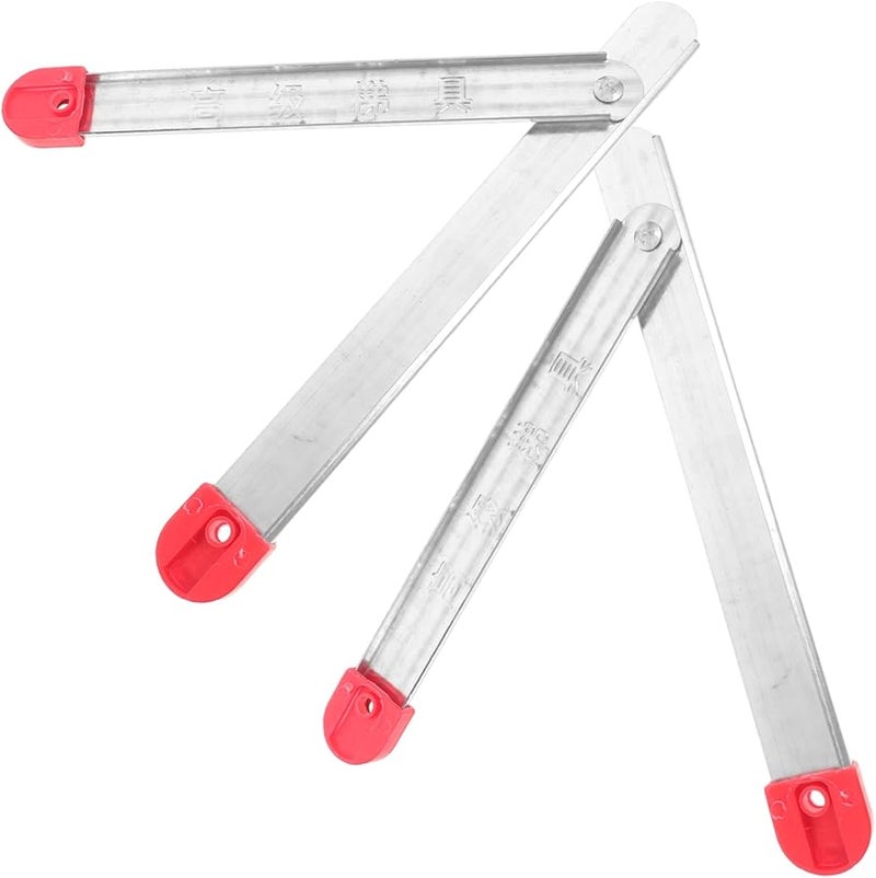 2Pcs Metal Folding Ladder Hinge Replacement Parts with Screws and Caps - Image 2