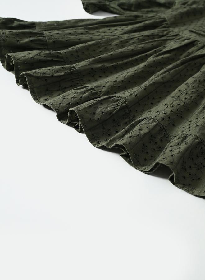 بيلا مودا فستان زيتوني مكشكش - Image 5