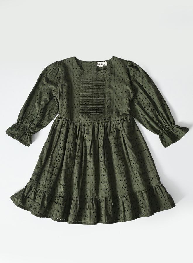 بيلا مودا فستان زيتوني مكشكش - Image 2