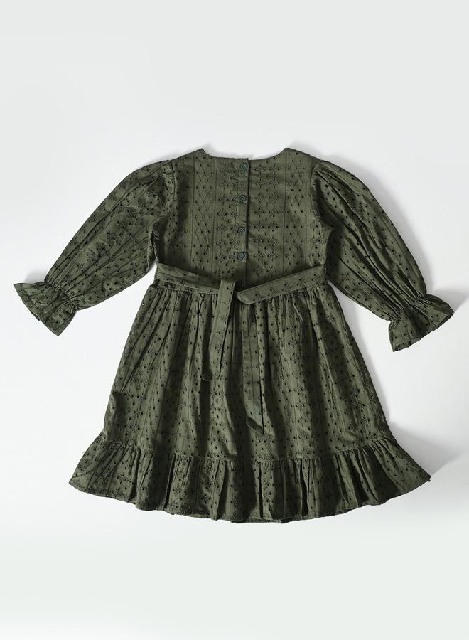 بيلا مودا فستان زيتوني مكشكش - Image 3