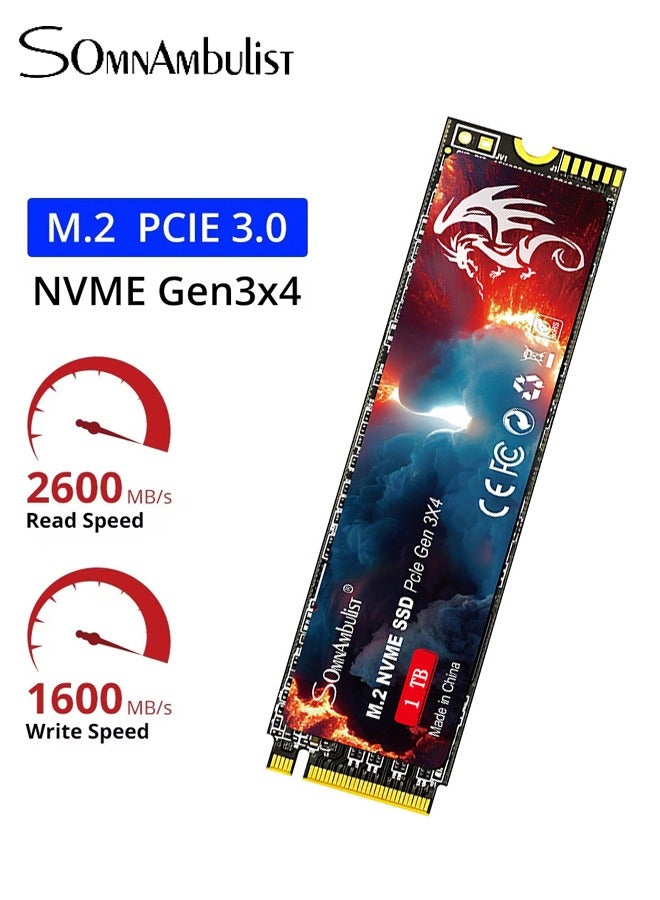 Somnambulist 1TB SSD M.2 NVME 2280 PCIe 3.0 Internal Solid State Drive For Laptop Desktop Game Console - Image 1
