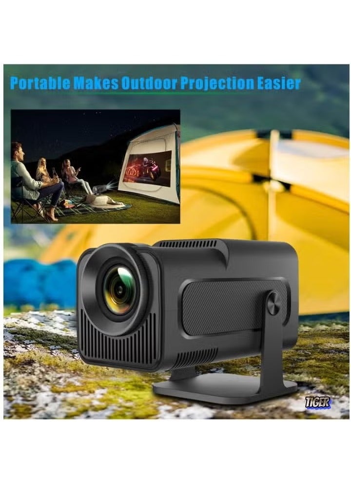 TIGER Mini Projector HY320 – 4K FHD 1080P Smart Projector with Auto Keystone - 10000 Lumens Brightness, WiFi 6 & BT 5.0, 180° Rotation, Built-in Android 11.0, Outdoor Portable Projector – EU Plug  - Image 5