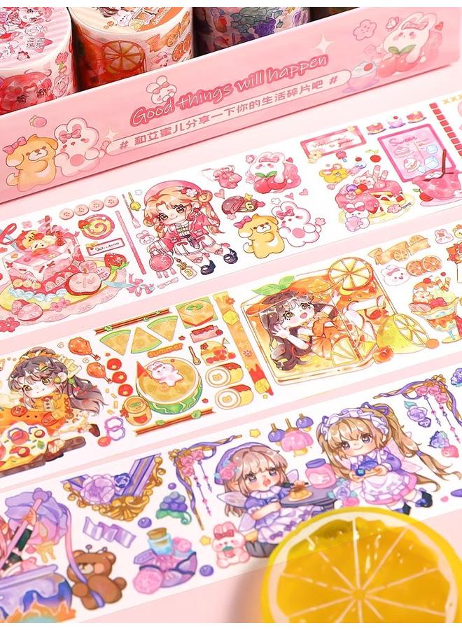 Girl's Heart Tools Suit Gift Bag With Whole Roll Full Set Of Potato Small Hand Account Tape Cheap Hand Account Sticker  - Image 5