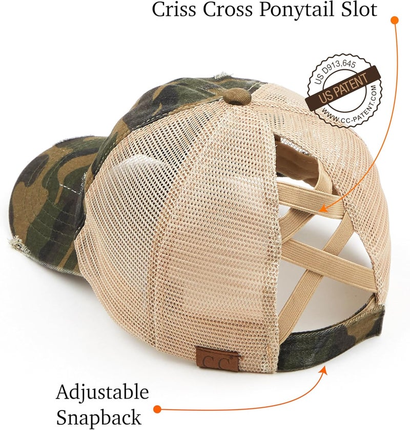 Cc Ponycap Messy High Bun Ponytail Adjustable Glitter Mesh Trucker Baseball Cap - Image 3