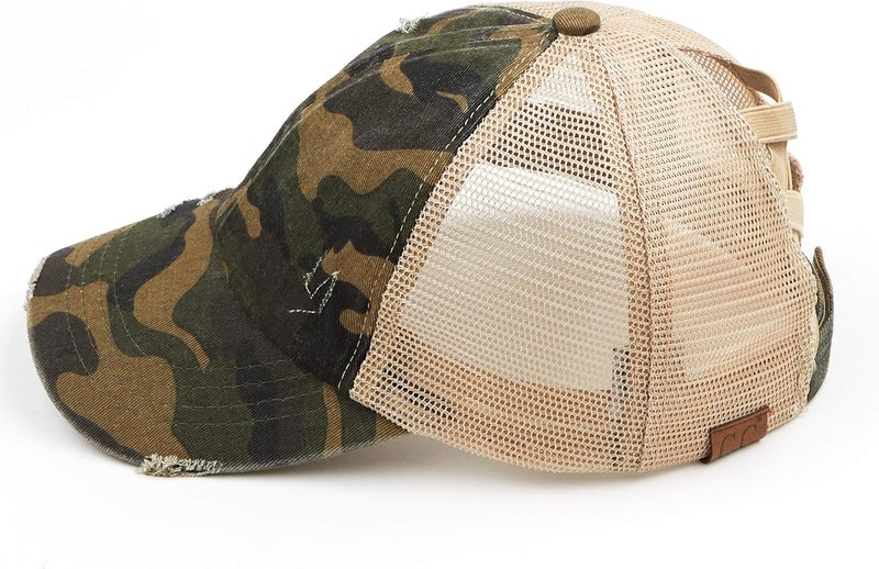 Cc Ponycap Messy High Bun Ponytail Adjustable Glitter Mesh Trucker Baseball Cap - Image 5
