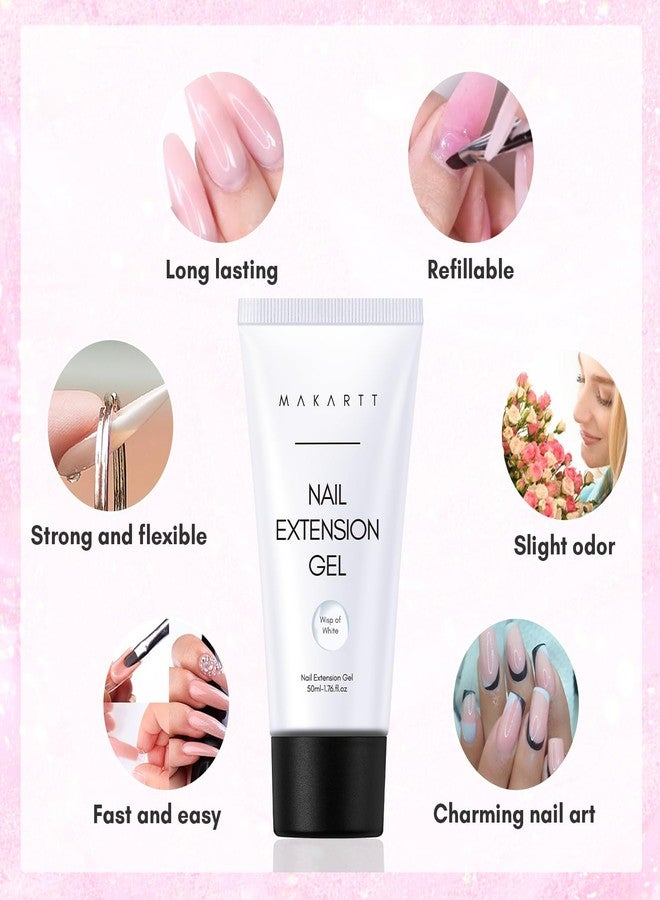 MAKARTT جيل مكاترت بولي - أبيض حليبي 50 مل لبناء الأظافر لمظهر طبيعي مقوي للأظافر جل صلب ثلاثي الأبعاد لمانيكير فن الأظافر في المنزل - لمسات بيضاء - Image 5