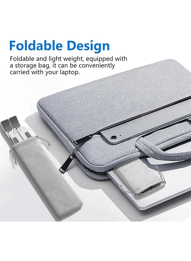 حامل كمبيوتر محمول لجهاز كمبيوتر محمول، حامل كمبيوتر محمول معدن من الألومنيوم، حامل كمبيوتر محمول قابل للضبط، متوافق مع أجهزة كمبيوتر محمول من 10 إلى 15.6 بوصة، آي باد، الفضة - Image 5