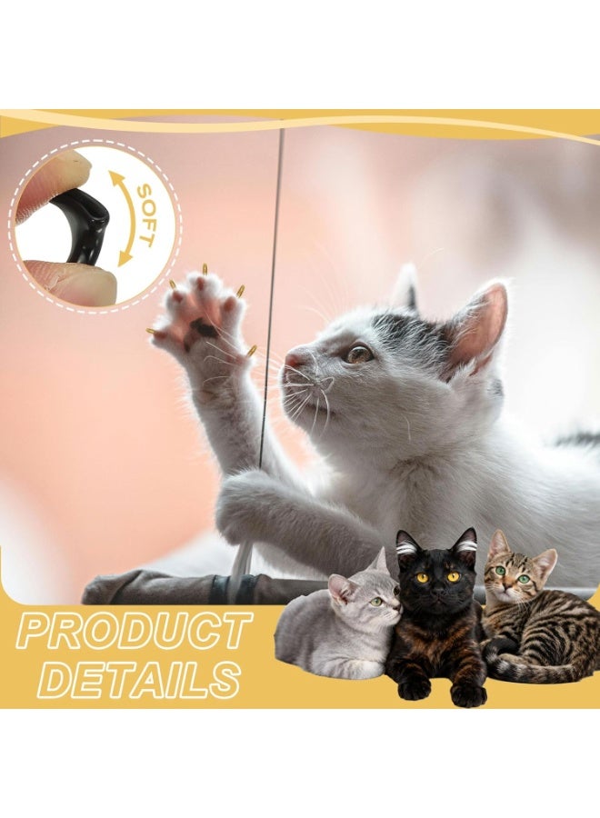 20 Pcs Cat Nail Caps, Colorful Pet Cat And Dog Soft Claws Nail Covers For Cat Claws With Glue And Applicators (Color May Vary) (XS) - Image 3