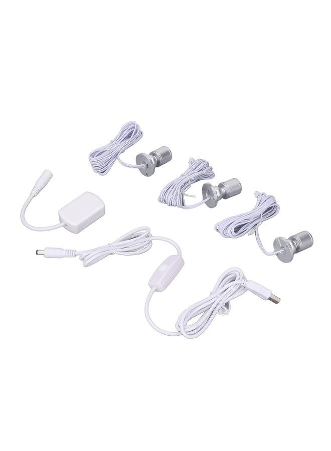 NIBEMINENT Mini LED Spot Lights 5V USB Showcase Display Light 1 to 3 Dimmable Small Cabinet Light for Jewelry Collection Silver Warm Light  - Image 5