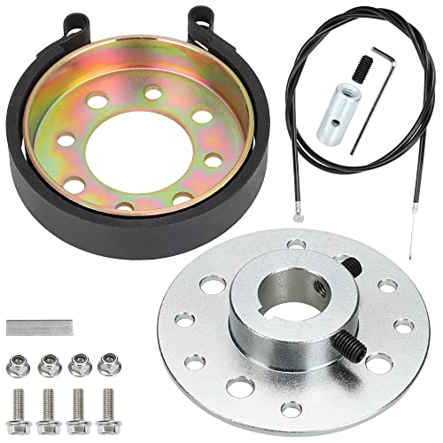 GREHUA 4 Go Kart Rear Drum Brake Band Steel Sprocket Hub wCable Pin Kit 1 Bore 14 Keyway for Manco 1492 Azusa 2562 Predator 212cc 196cc 65hp Dune Buggies Drift Trike Heavy Duty Cart Parts - Image 1