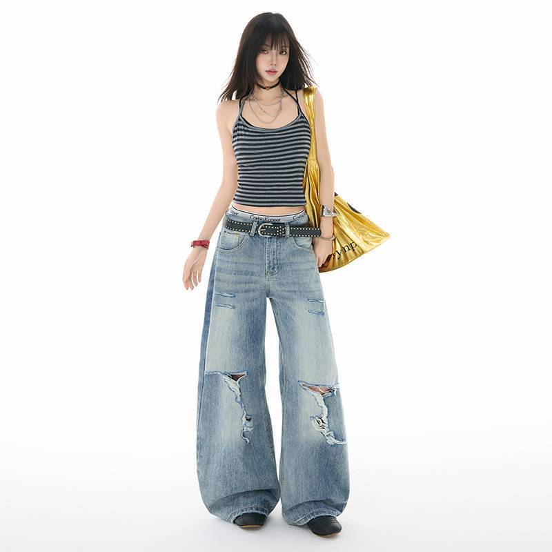 Unisex Classic Denim Jeans Loose Fit Daily Outdoor Wear - Image 4
