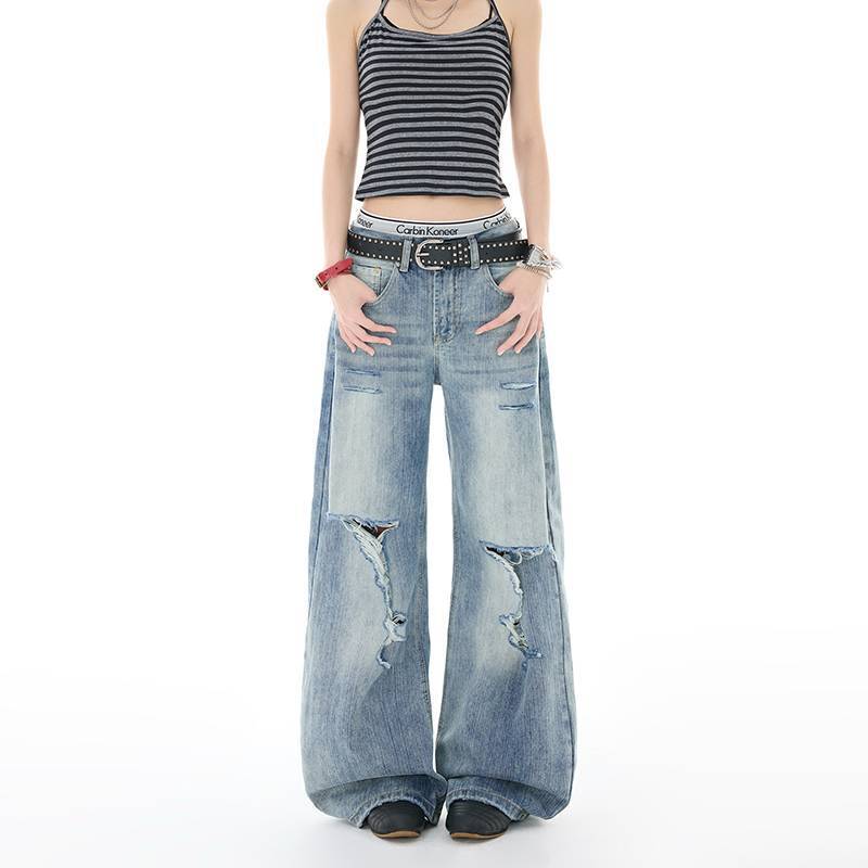 Unisex Classic Denim Jeans Loose Fit Daily Outdoor Wear - Image 1