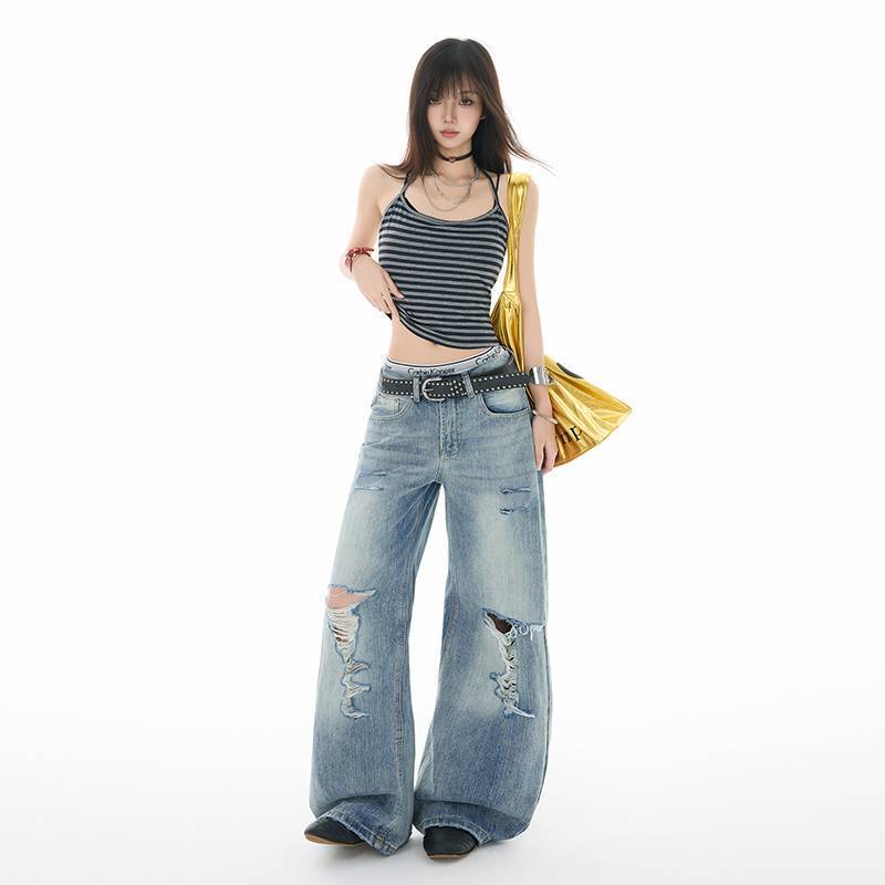 Unisex Classic Denim Jeans Loose Fit Daily Outdoor Wear - Image 3