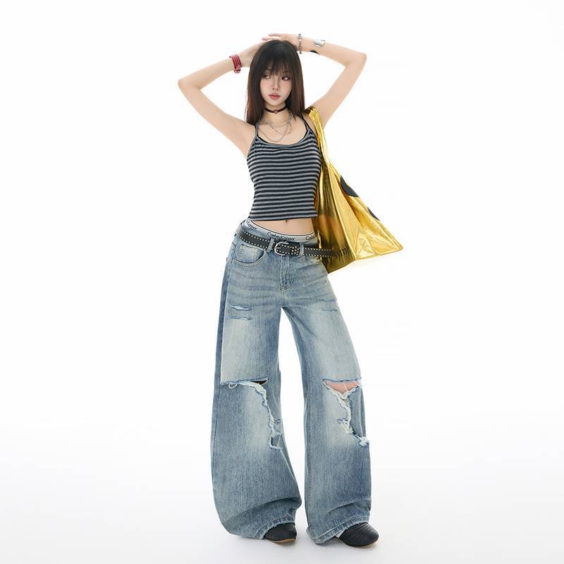 Unisex Classic Denim Jeans Loose Fit Daily Outdoor Wear - Image 5