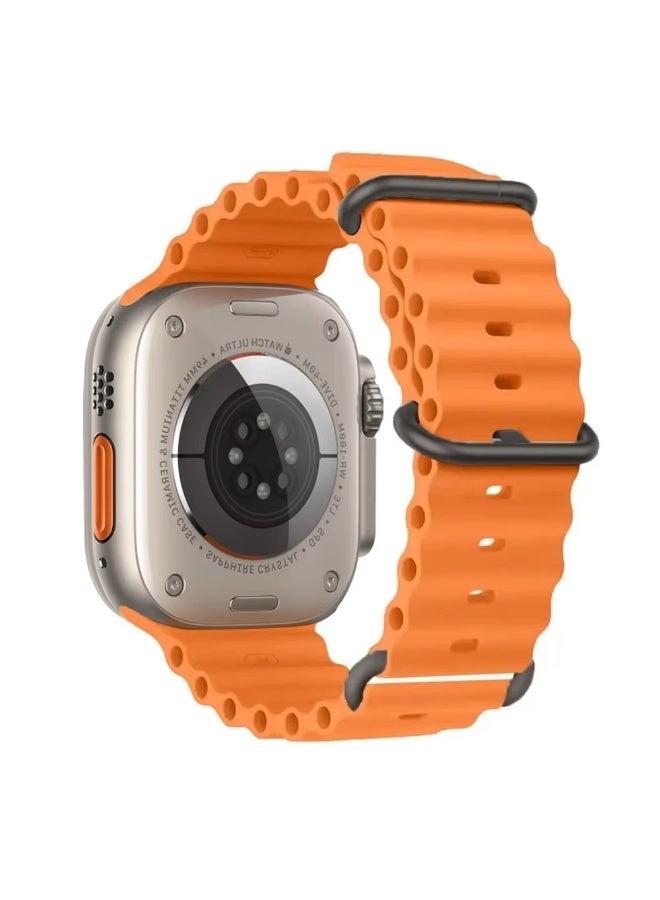 Ocean Bands for for Apple Watch Ultra/2 Band 49mm 46mm 45mm 44mm 42mm 41mm 40mm 38mm Women/Men,Waterproof Sport Silicone Wristband Strap for iWatch series 11 10 9 8 7 6 5 4 3 SE 2nd Ultra/2/3 50 mm - Image 1