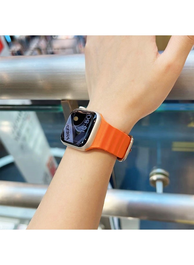 Ocean Bands for for Apple Watch Ultra/2 Band 49mm 46mm 45mm 44mm 42mm 41mm 40mm 38mm Women/Men,Waterproof Sport Silicone Wristband Strap for iWatch series 11 10 9 8 7 6 5 4 3 SE 2nd Ultra/2/3 50 mm - Image 4
