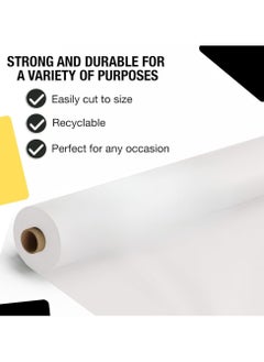 AlsayedP 40 Pcs White Sufra Roll Plastic Table Cover Roll 105 x 85 cm Disposable Table Cloth for Picnic, Party, Banquet, Birthdays, Weddings (White 40pcs)  - Image 2