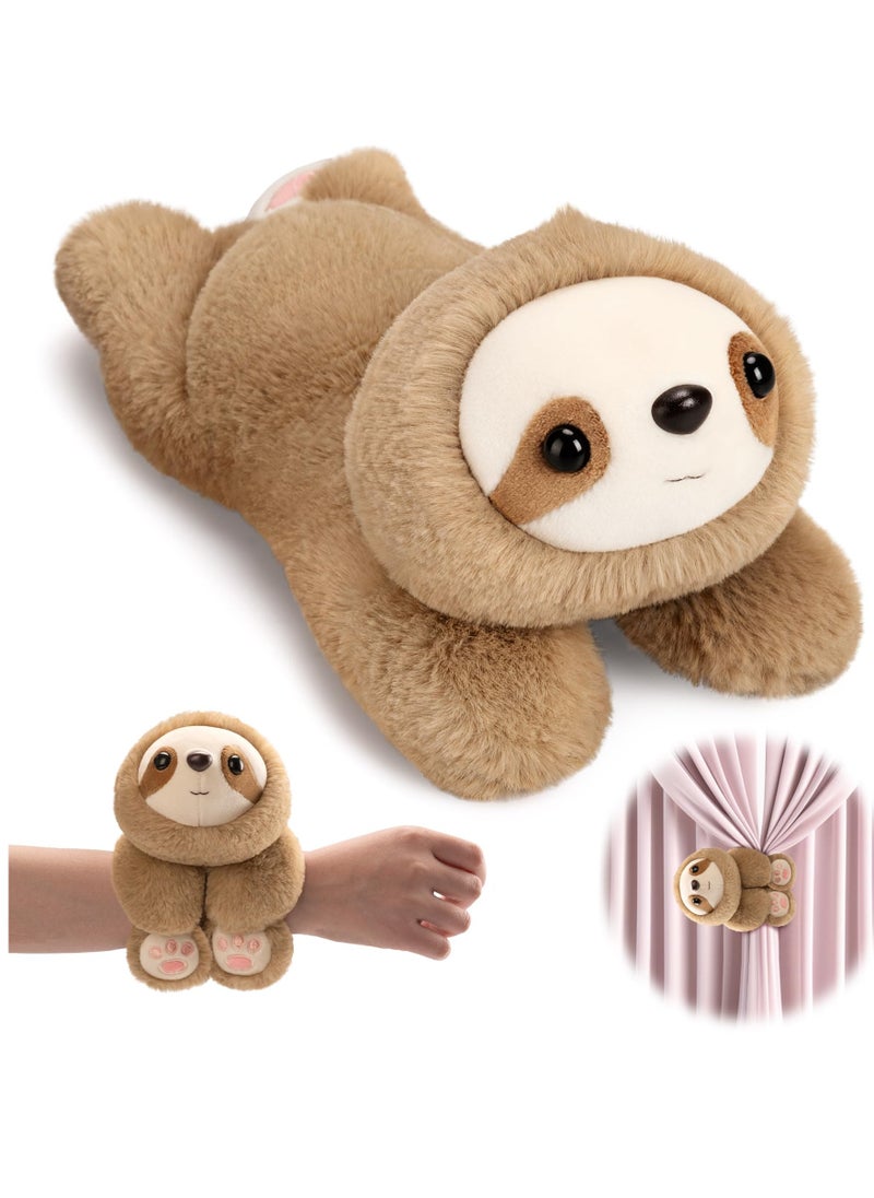 Excefore Animal Slap Bracelets, Sloth Hug Animal Slap Bracelet for Party Favors, 10-Inch Stuffed Animal Huggers, Plush Toy for Birthday, Valentine's Day, Thanksgiving Party  - Image 1