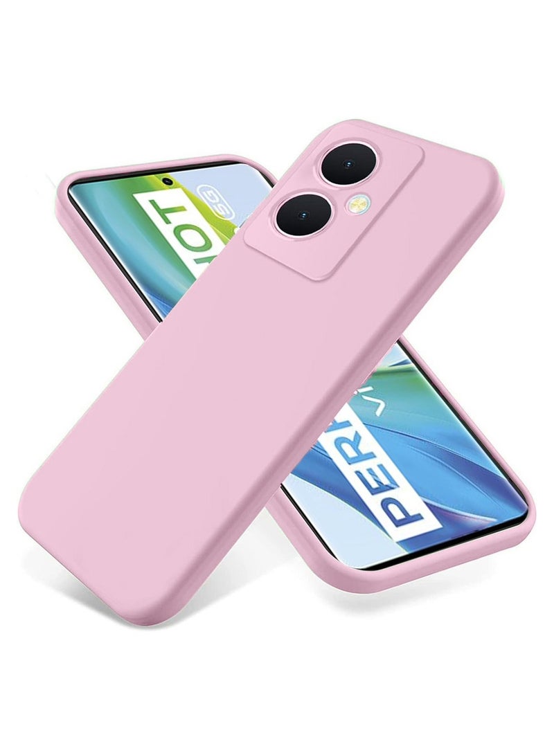 Techie Stylish TPU Silicone Back Cover Case for Vivo V29 Lite – Slim Fit Design, Smooth and Soft – Light Pink - Image 1