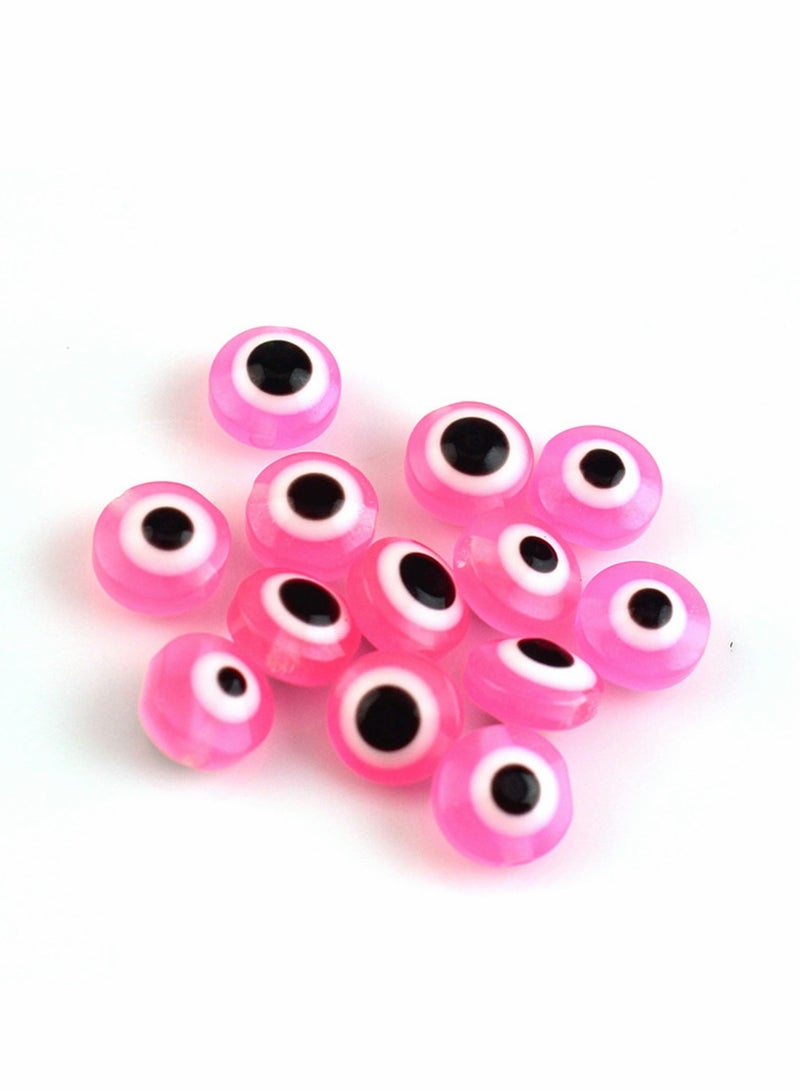 SYOSI Evil Eye Beads, Round Evil Eye Handmade Resin Beads, Charms Round Evil Eye Spacer Beads Handmade Beads for DIY Jewelry Bracelet Earring Necklace Craft Making, Pink, 200 Pcs  - Image 3