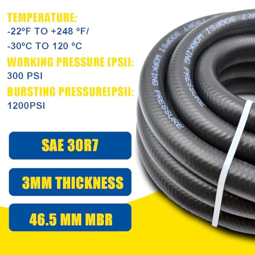 BYREDIO 38 Push Lock Fuel Hose Line 30R7 10FT 300PSI HeavyDuty Fuel Transfer for Cars Boats More - Image 5