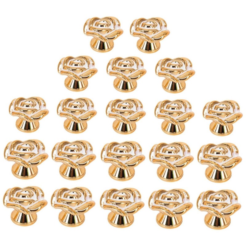 Rose Gold Plastic Drawer Handles 20pcs 3.3cm For Kitchen Cabinet Bathroom Door - Image 2