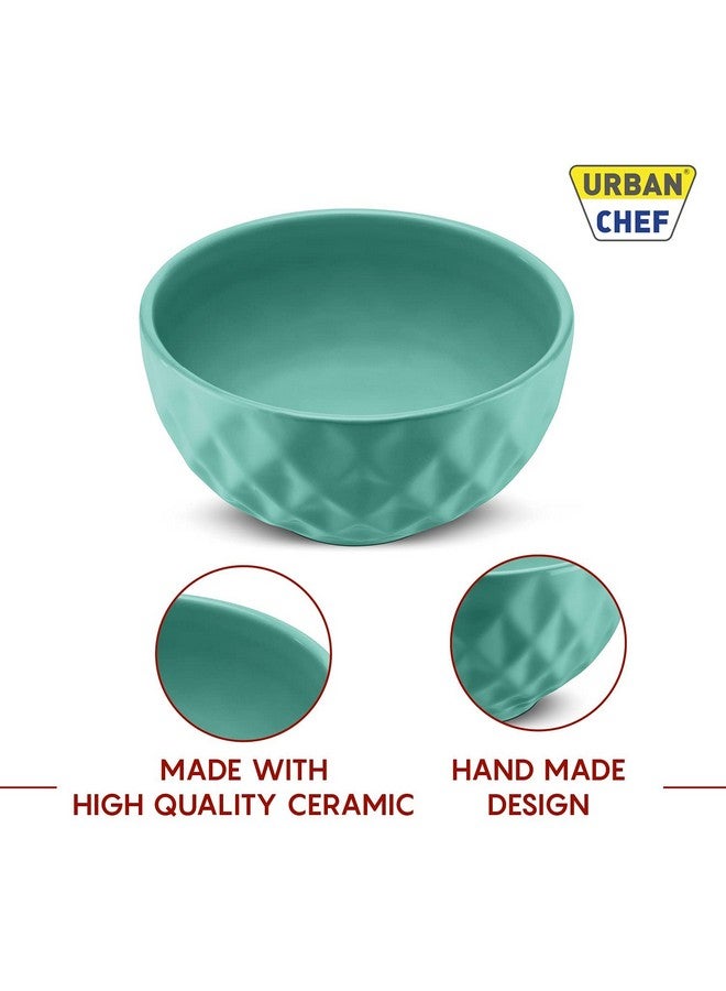 URBAN CHEF Ceramic Bowls | 500 ML | Kitchen Accessories Items, Microwave Safe Bowl, Serving Bowl, Bowl Set, Bowls for Kitchen, Mixing Bowl, Prism Ceramic Handcrafted (Set of 4 - Multicolour) - Image 5