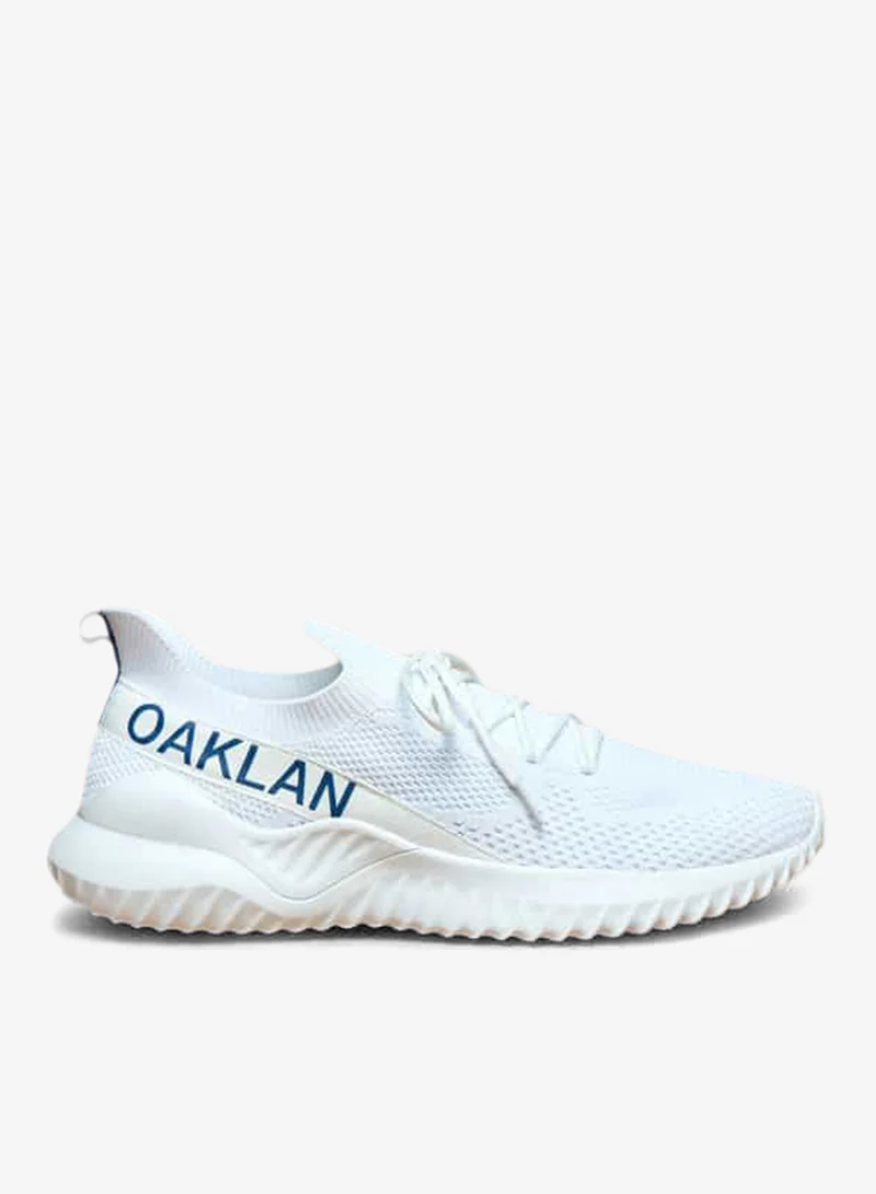 Men Logo Print Slip-On Sports Shoes with Lace Detail