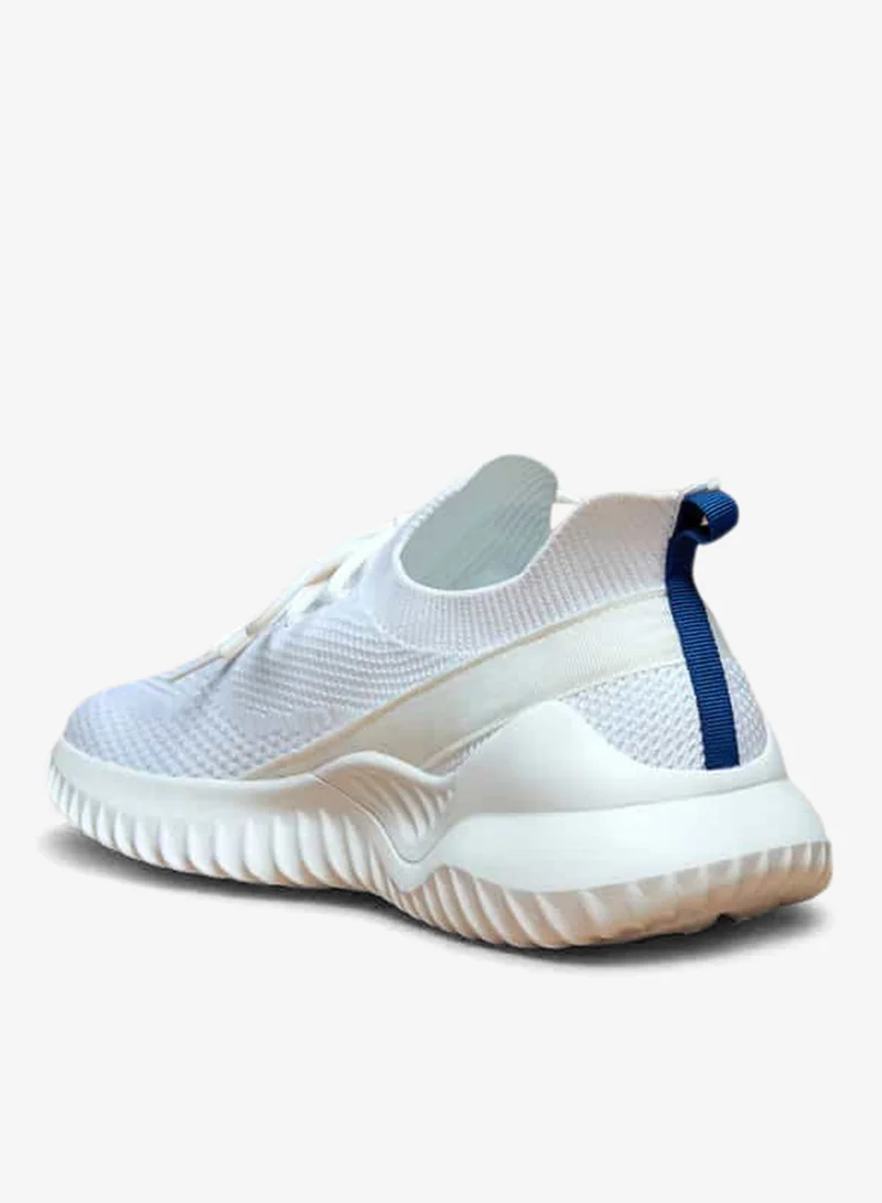 Oaklan by Shoexpress White Men Logo Print Slip-On Sports Shoes with Lace Detail for Men | Best Price UAE