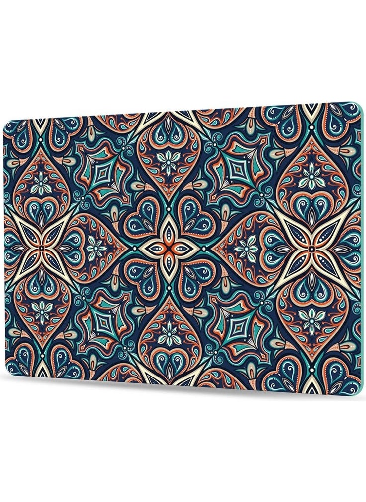 Glass Cutting Board and Serving Board with Green Tile Pattern