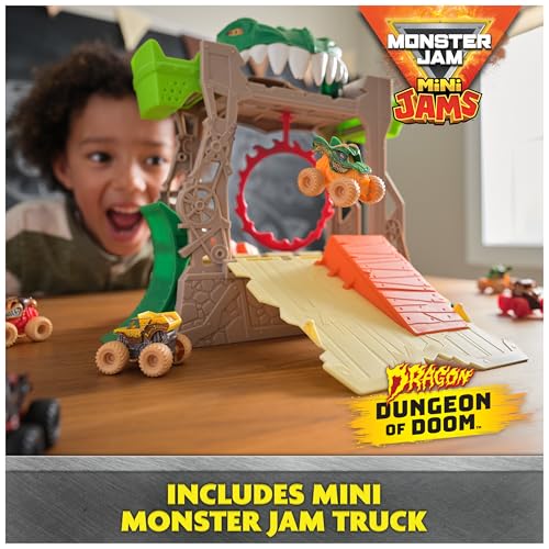 Monster Jam, Dragon Dungeon of Doom Playset, Mini Jams, Exclusive Die-Cast Dragon Monster Truck 1:87 Scale, Kids Toys for Boys Ages 3 and Up - Image 3