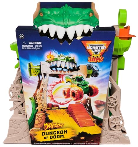Monster Jam, Dragon Dungeon of Doom Playset, Mini Jams, Exclusive Die-Cast Dragon Monster Truck 1:87 Scale, Kids Toys for Boys Ages 3 and Up - Image 2