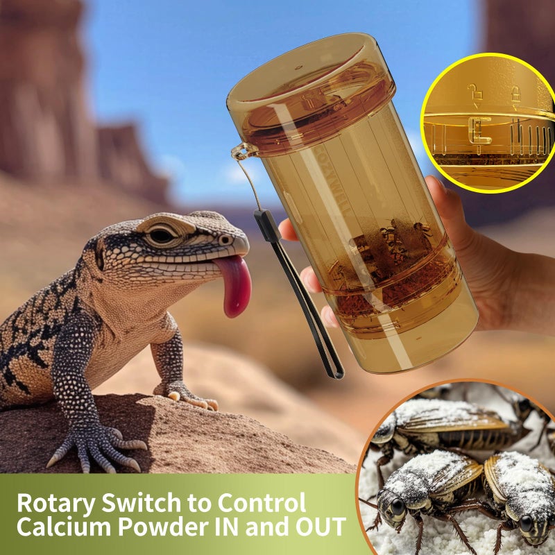 COZYWELL Cricket Calcium Powder Mixer for Reptiles,Easy-to-Use Cricket Keeper Calcium Shaker for Even Coating, Reptile Nutrition Dispenser Accessory for Bearded Dragon Gecko Lizard Turtle - Image 3
