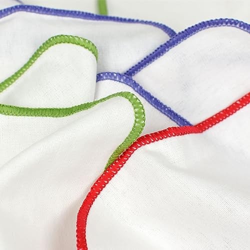 OsoCozy Flannel Cloth Baby Wipes - Reusable & Washable Saves Money - White 100% Cotton - Soft and Durable - Colorful Stitching - 8 x 8 inches, 15 Count (Pack of 1) - Image 5