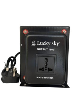 Lucky Sky Lucky Sky 2000W Watt Step Down Transformer 220 Volt to 110 Volt Voltage Converter, Universal 3 Pin UK With Power Cord For Household Electrical Appliance Voltage Converter (220V TO 110V 2000W).  - Image 1