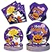 PERFQU 150 Pcs Halloween Plates and Napkins Sets Cute Happy Halloween Party Supplies Tableware Halloweens Disposable Paper Plates Napkins Set for Halloweens Birthday Party Decorations Favors Serve 50 - Image 3