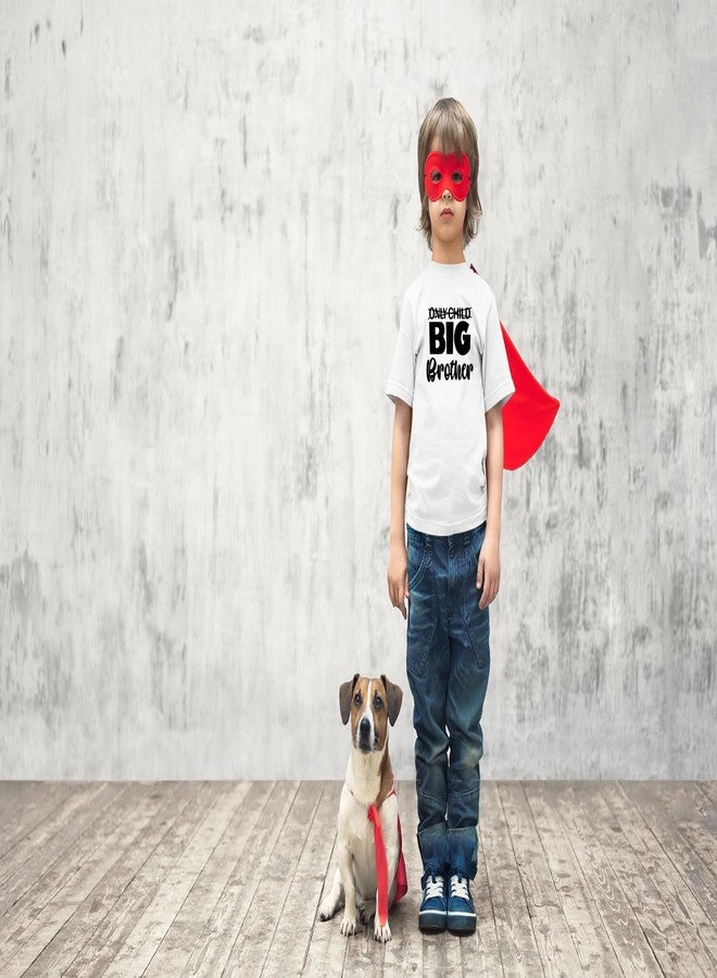 CBTwear Only Child Soon to Be Big Brother Toddler Shirt - Fun Sibling Announcement Tee for Kids (2T, White) - Image 3
