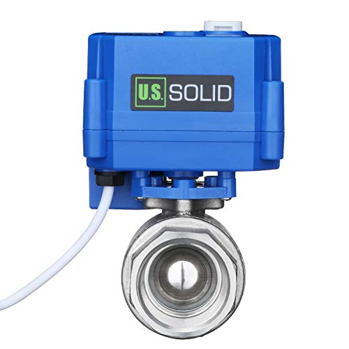 U.S. Solid Motorized Ball Valve- 1" Stainless Steel Ball Valve with Manual Function, Full Port, 9-24V AC/DC and 2 Wire Auto Return Setup - Image 1