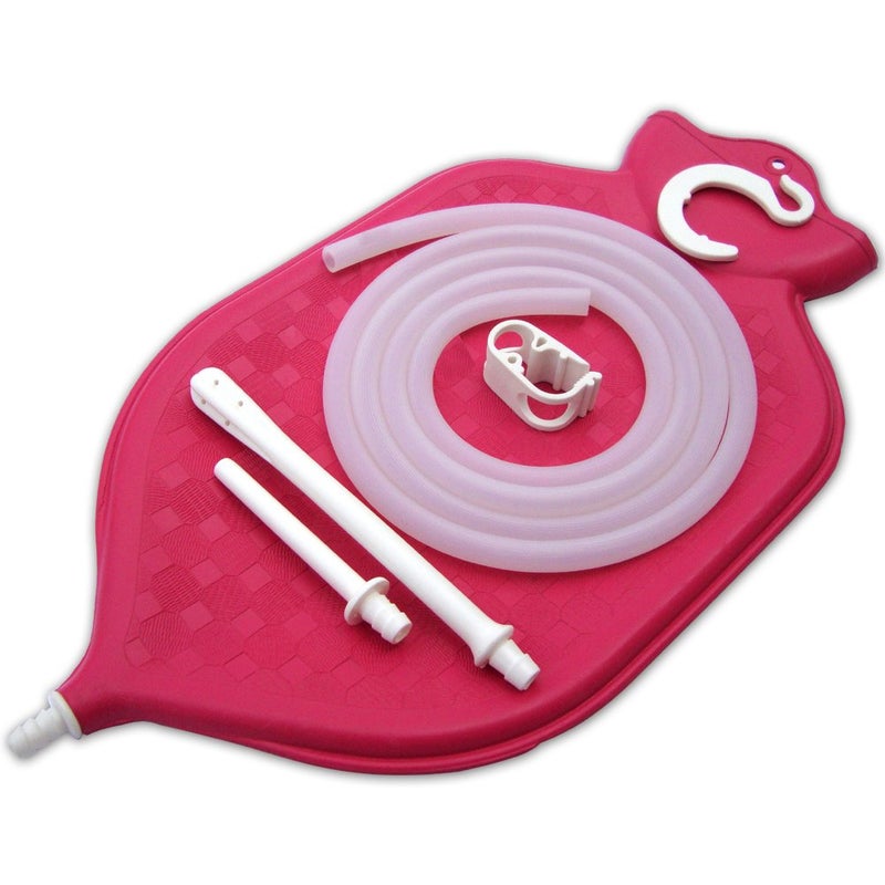 HealthGoodsIn The Perfect Enema Bag Kit for Colon Cleansing With Superior Grade Silicone Hose 2 quart open top  10 Colon Tips 12Fg - Image 1