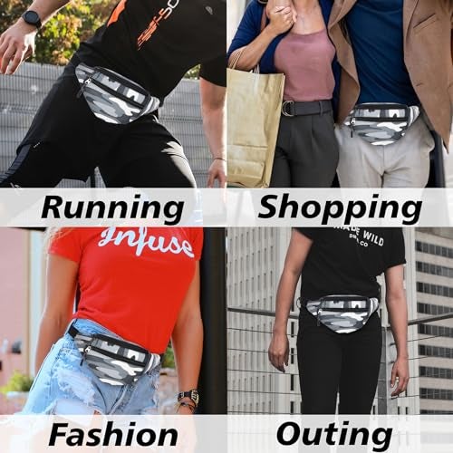 Kuber Industries Waist Bag | Waist Bag Pouch for Men | Waist Bag Pouch for Women | Waist Bag for Boys | Waist Bags for Girls | Polyester Belt Fanny Pack | Printed Chest Bag | Gray - Image 5