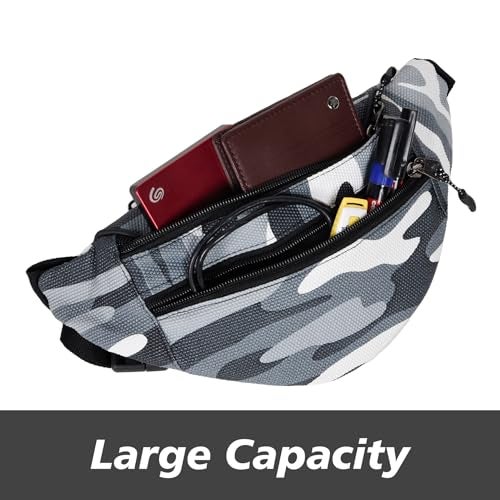 Kuber Industries Waist Bag | Waist Bag Pouch for Men | Waist Bag Pouch for Women | Waist Bag for Boys | Waist Bags for Girls | Polyester Belt Fanny Pack | Printed Chest Bag | Gray - Image 4
