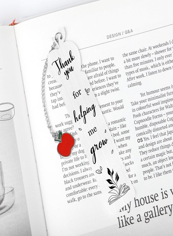 Hedeey Teacher Metal Bookmark, Thank You Teacher Appreciation Gift Bookmark for Women Men, Unique Bookmarks for Teacher’s Day, Thank You for Helping Me Grow Bookmarks (Grow) - Image 3