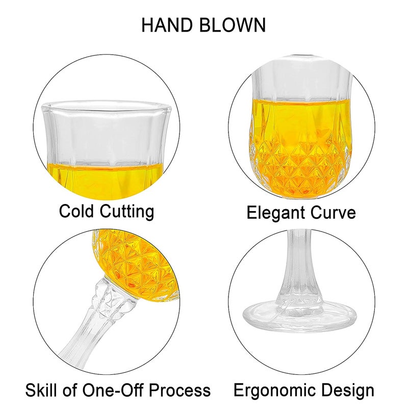 Nirgun Empex Whisky GlassCut Wine Glasses Wine Glass Clear220 mlSet of 6 - Image 4