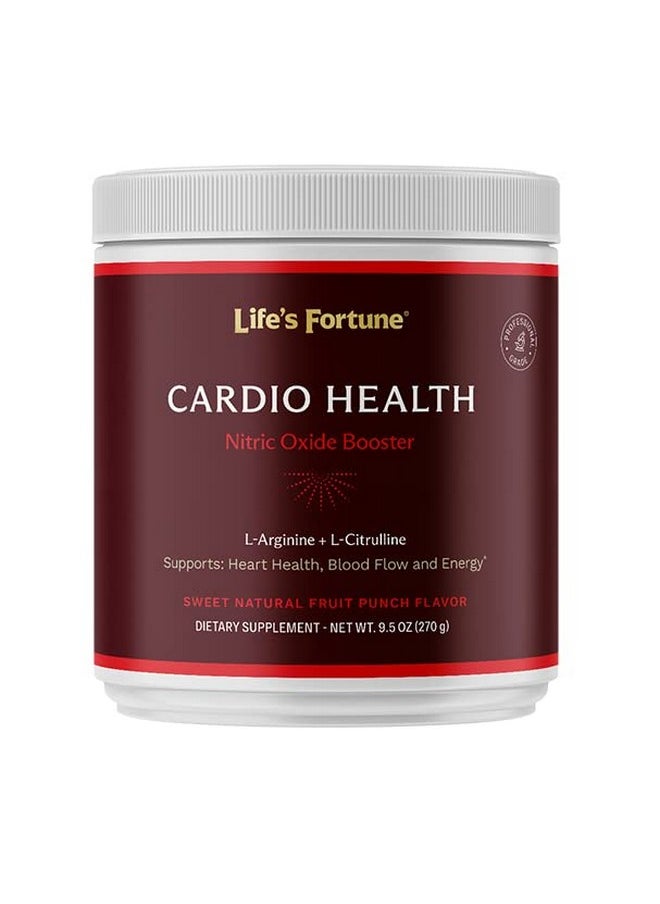 Life's Fortune - Cardio Health Blood Pressure Supplements Natural Fruit Punch Flavor Nitric Oxide Booster L Arginine L Citrulline Complete Cardiovascular Support Vegan Non Gmo - Image 1