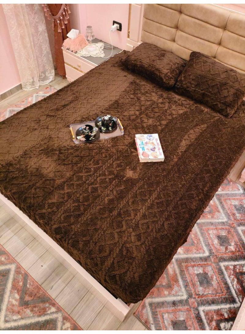 دفاية سرير من الفرو الصناعي طقم من 3 قطع مصنوع من خامة متينة مقاسات 120 سم - Image 2