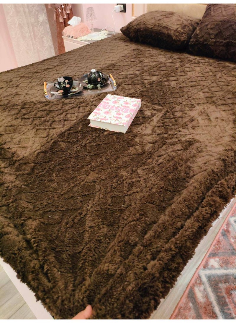 دفاية سرير من الفرو الصناعي طقم من 3 قطع مصنوع من خامة متينة مقاسات 120 سم - Image 3